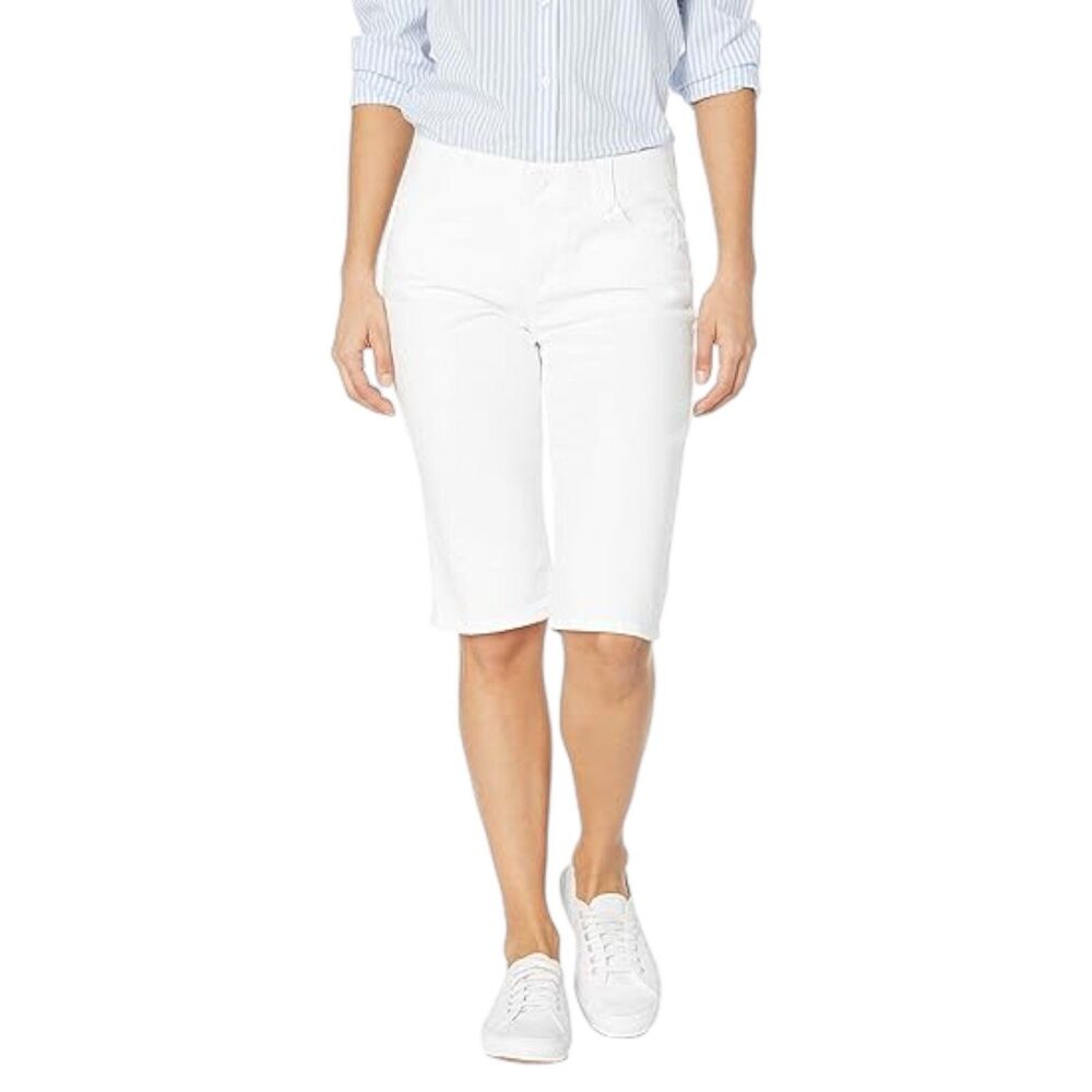 Democracy Petite 12P Bermuda Shorts White Ab Solution Stretch Summer NWT